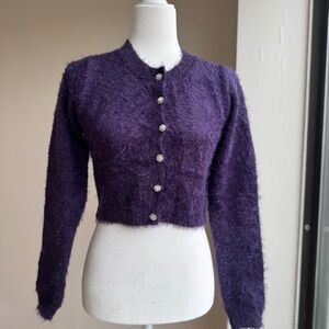 Industry Republic Cropped Purple Cardigan NWT Size S/P